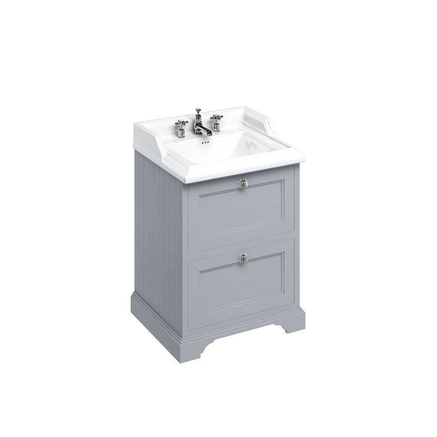 Burlington Отдельностоящий блок 65 с 2 ящиками и классической раковиной Classic Grey с 1 отверстием под смеситель Раковина FF9G_B15 1TH  - Вид №11