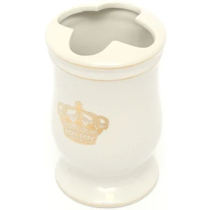 Стакан для зубных щёток настольный Verran «Queen Bellajazh», цвет белый