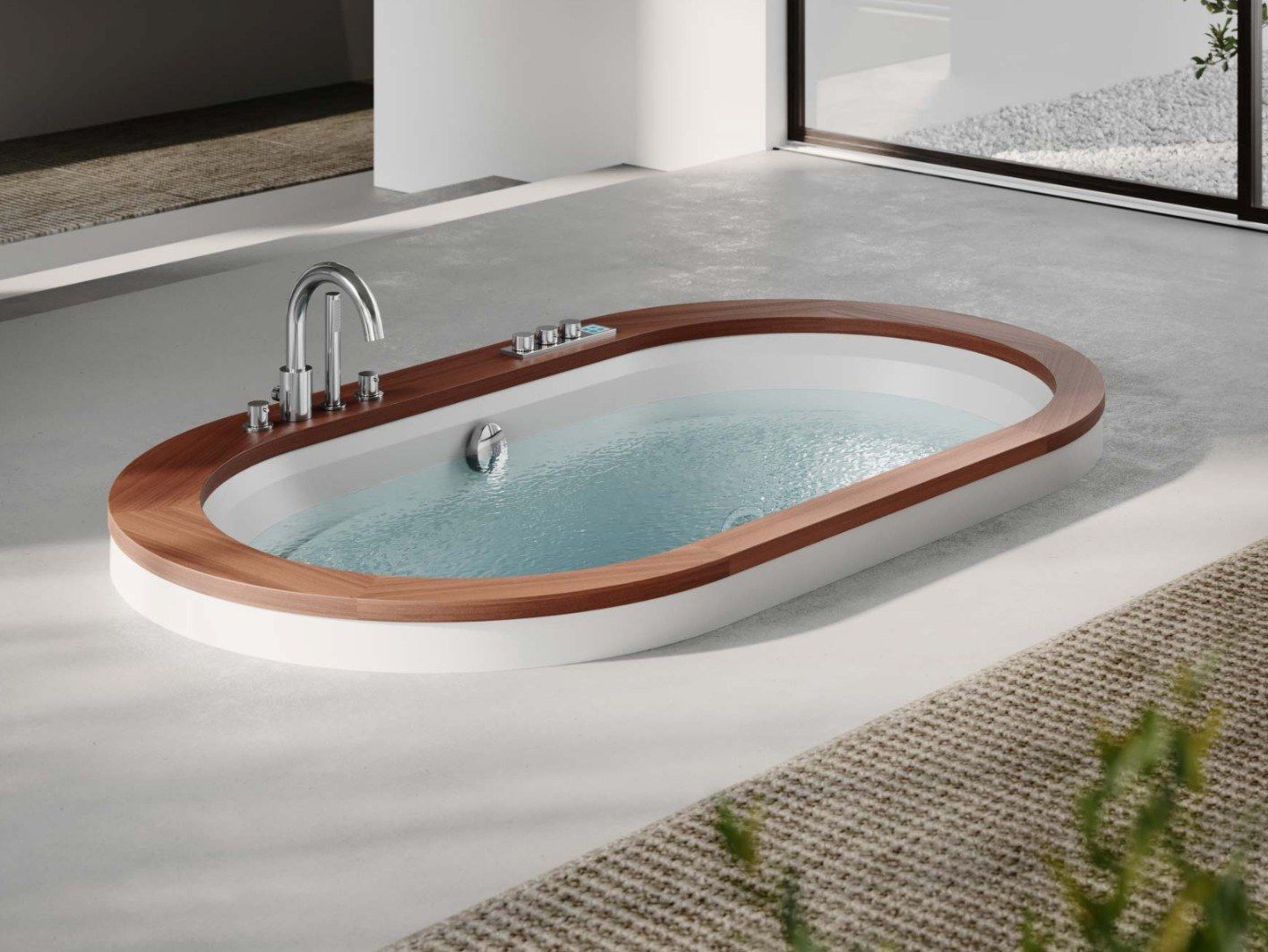 Утопленная овальная ванна с гидромассажем Jacuzzi® Opalia ARCH-00023748