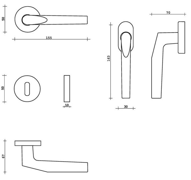 KLEIS Технологическая алюминиевая оконная ручка Cut sun-id-1423610 - Вид №1