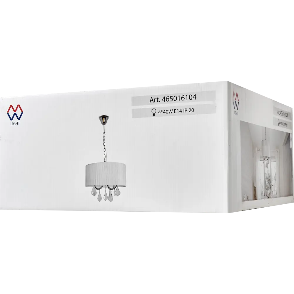 Люстра хрустальная подвесная Жаклин 4 лампы 8 м² цвет белый MW-Light STLM-2133057 - Вид №8