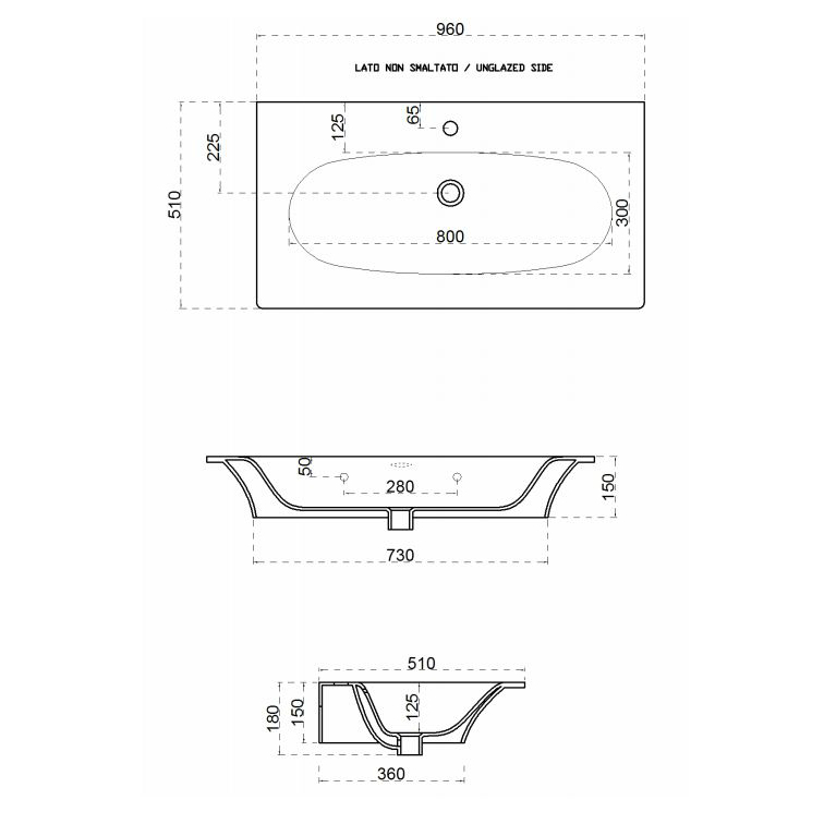 43329 Встроенная раковина под столешницу овальная Ceramica Hidra  - Вид №10
