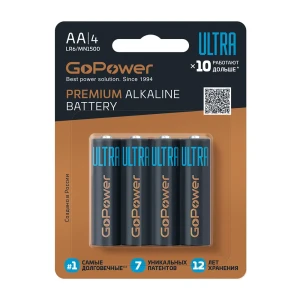 Батарейка алкалиновая Gopower Ultra AA 4 шт.
