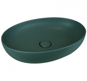 L616T0R0V0143 Раковина накладная ELITE OVAL M 555х385х140 мм без перелива Зеленый матовый
