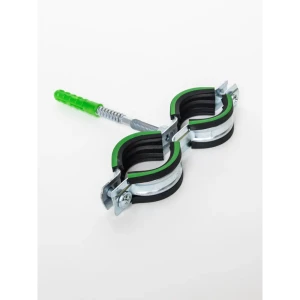 Хомут сантехнический Mayer 1" 32-35 мм со шпилькой 8x80и дюбелем гайка M8