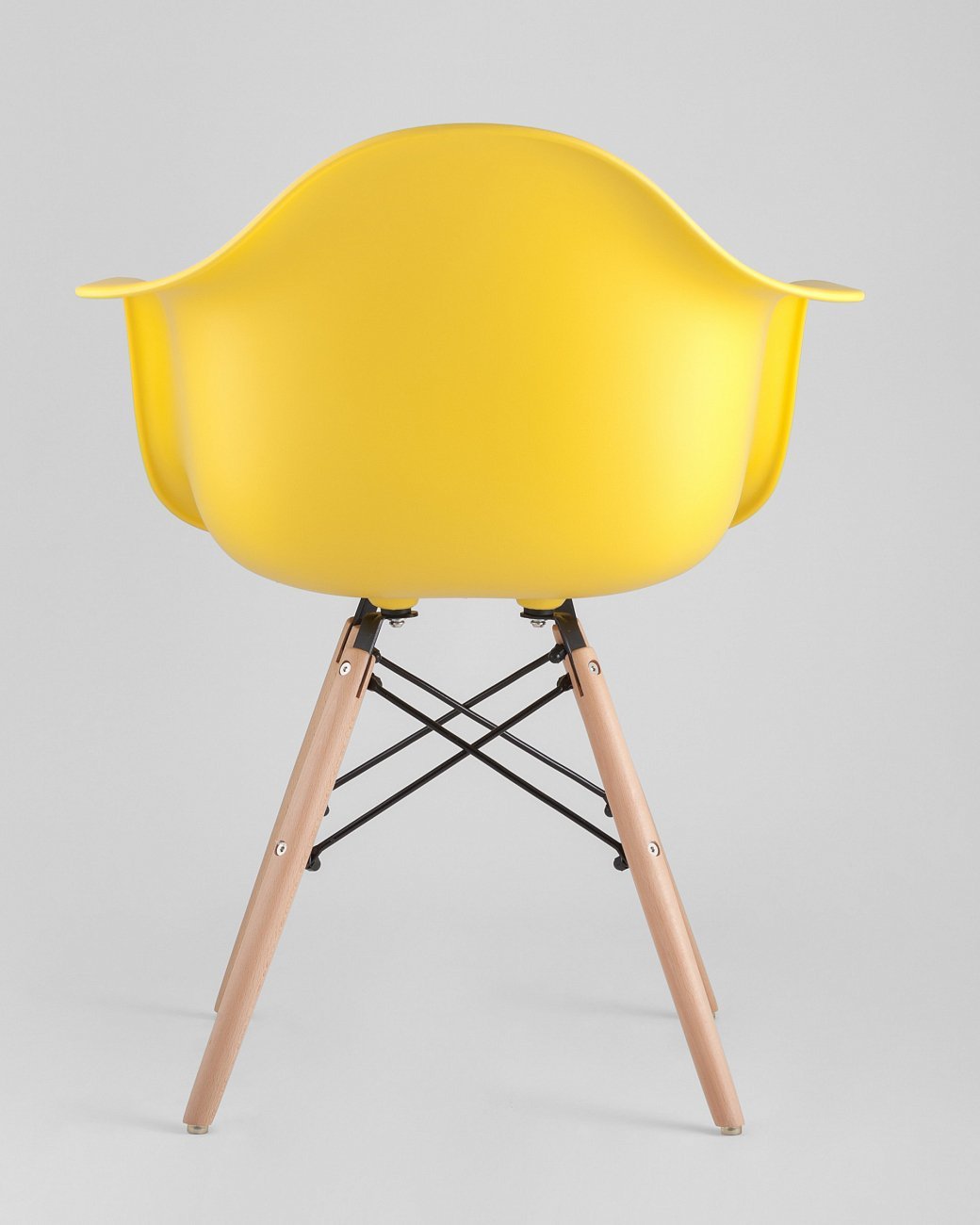 Кресло желтое пластиковое с деревянными ножками Eames W EAMES EAMES DAW 00-3881990 Желтый  - Вид №4