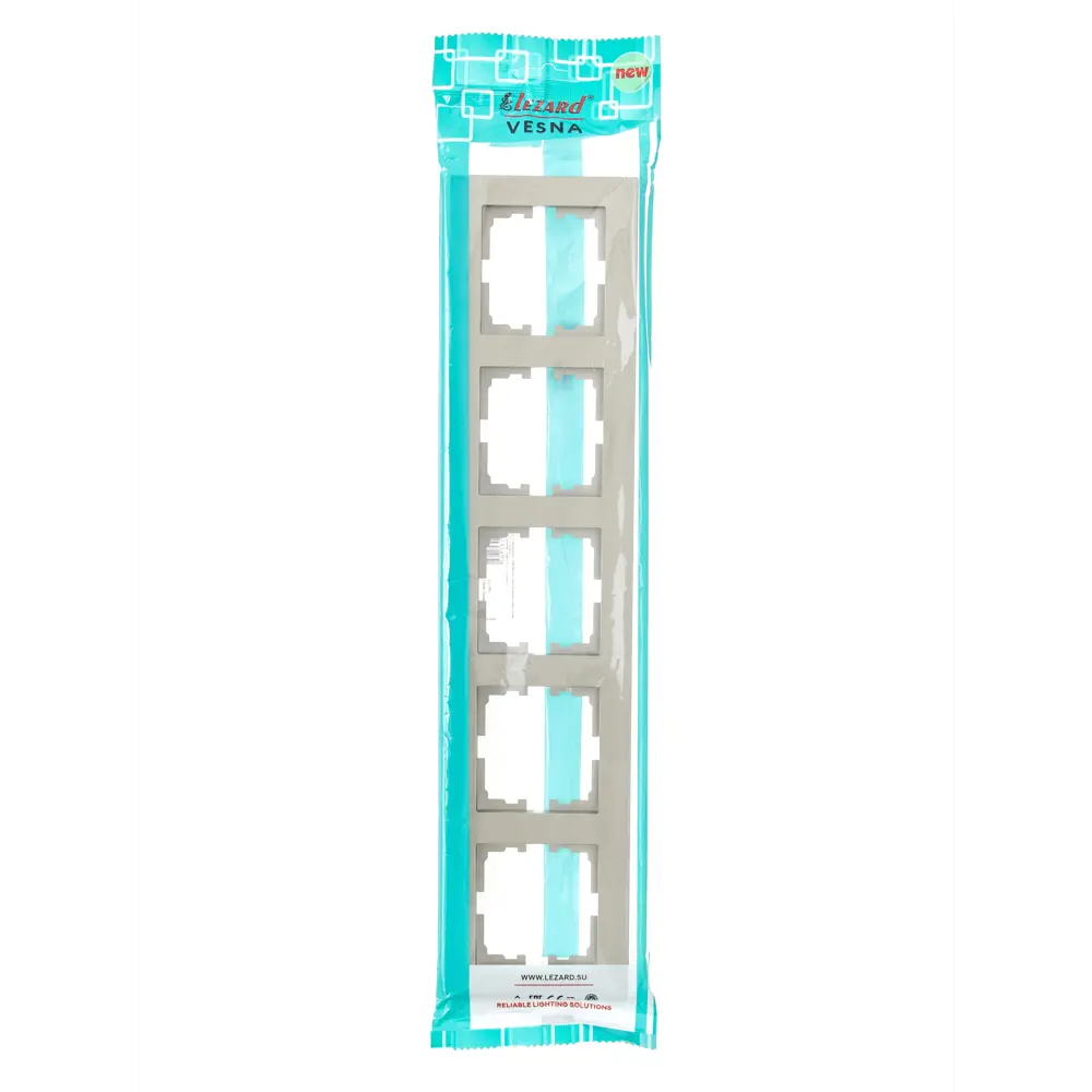 Рамка Lezard Vesna для розеток и выключателей на 5 модулей, цвет титан 87103824 STLM-1567312 - Вид №3