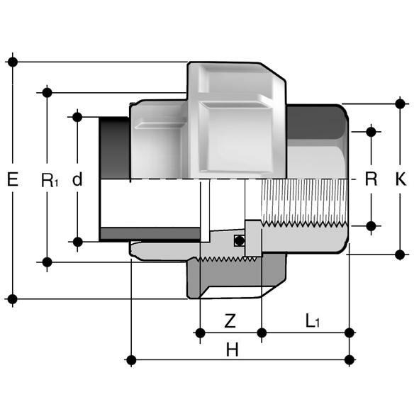 SANIT 765030106 Адаптер соединение, PP на латуни, цилиндрическая трубка с внутренней резьбой для Heizelemenmuffenschweißen  - Вид №1