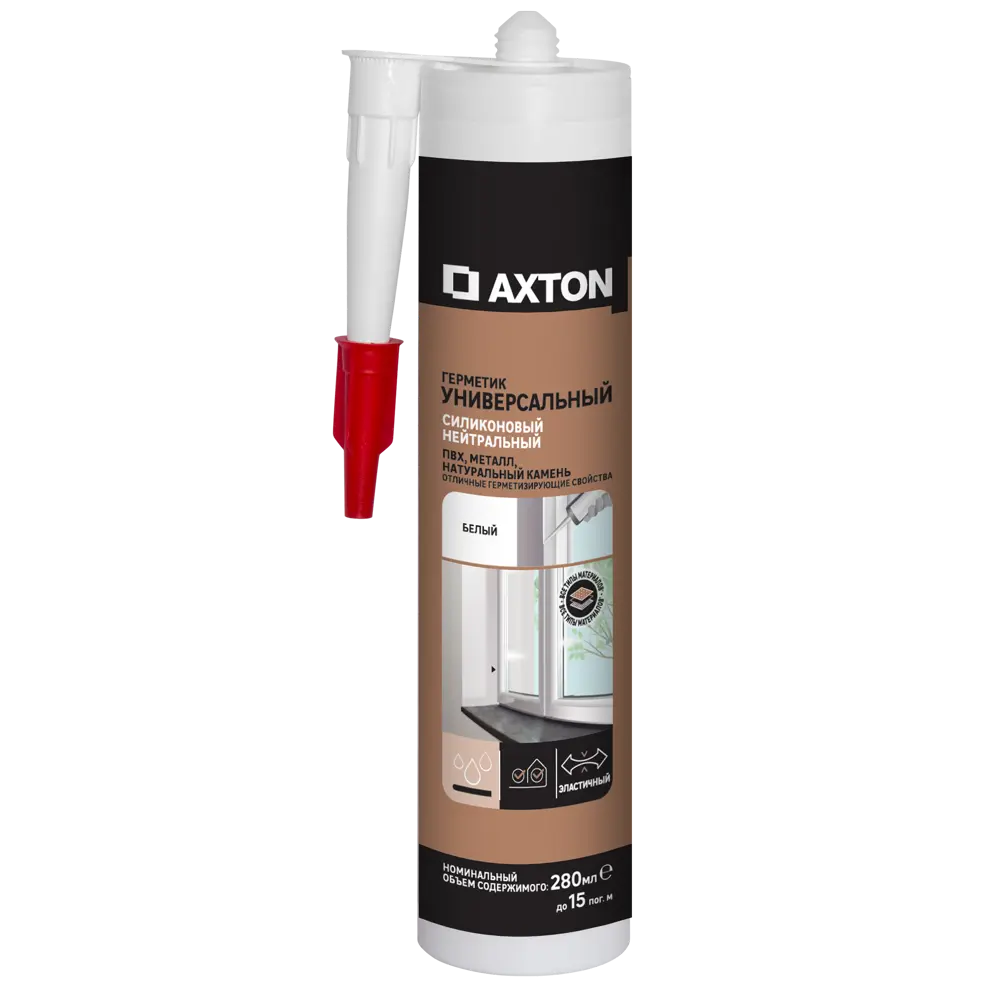 Герметик силиконовый Axton универсальный нейтральный белый 280 мл STLM-2209930