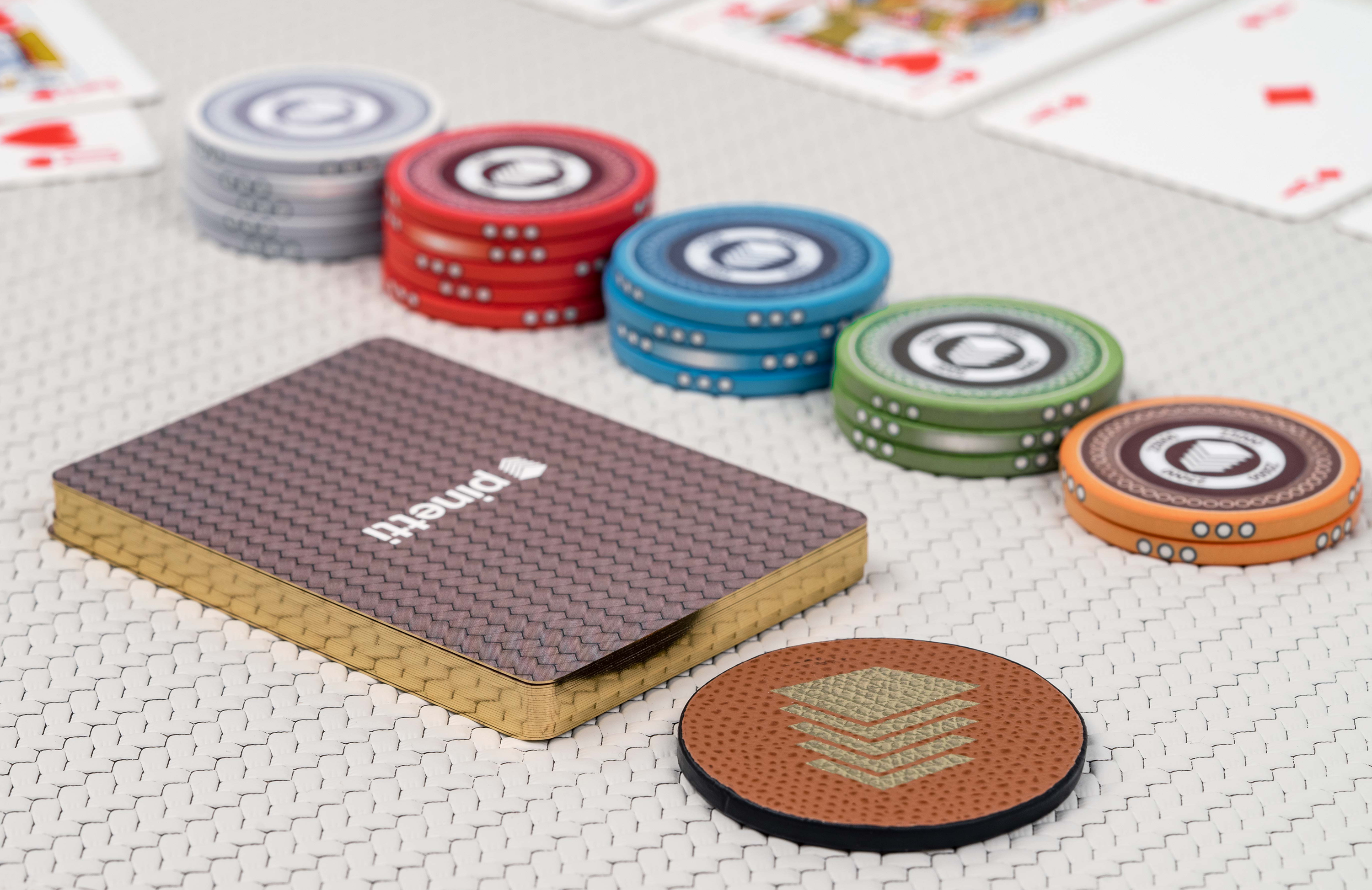 Набор для игры в покер - 42X42XH6 см / плетеная кожа_темно-синий Pinetti 00.1026.061.003 - Вид №4