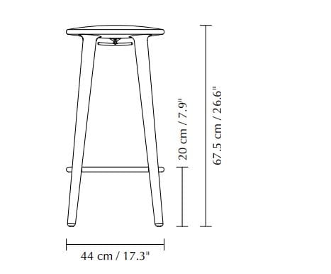 Высокий дубовый стул с подставкой для ног UMAGE светская львица ARCH-00128096 - Вид №7