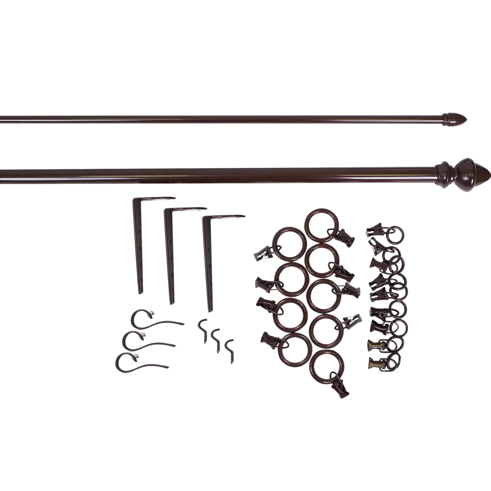 Карниз двухрядный Classic, 200 см, металл, цвет тёмный дуб АРТ-ДЕКОР STLM-2077993 - Вид №1