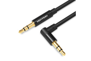 16442757 Аудио кабель Jack 3,5 mm M/Jack 3,5 mm M, угол 90 - 1,5м, черный BAKBG-T VENTION