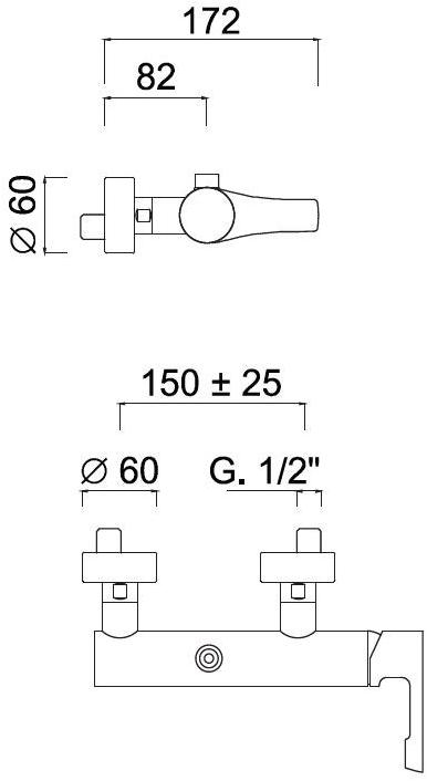 Rubinetteria Giulini Внешний смеситель для душа, однорычажный Ego F5708s - Вид №1