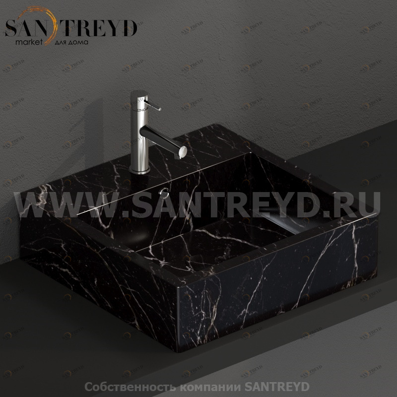 SCQ51PN Подвесная раковина настенная прямоугольная Ceramica Globo  черная 