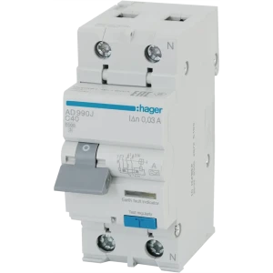 Дифференциальный автомат Hager AD990J 1P N C40 A 30 мА 6 кА A 83825606 STLM-2135914