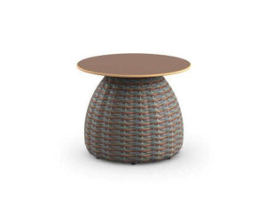 Круглый садовый журнальный столик с керамической столешницей