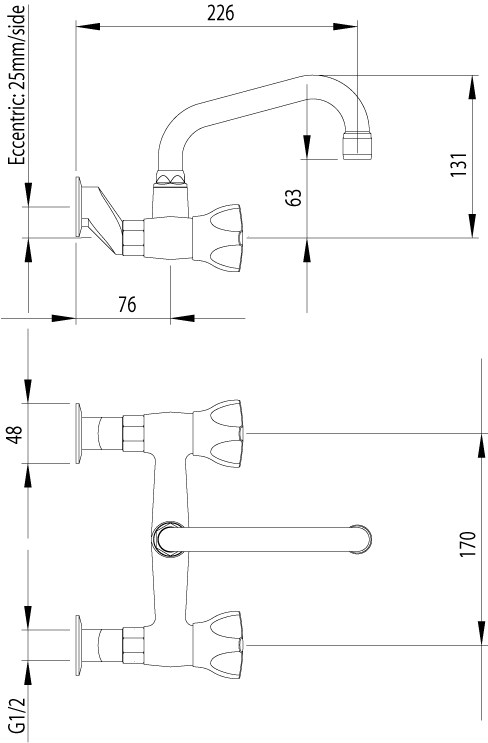 AW34315 Смеситель для раковины Awa Methven - Вид №1