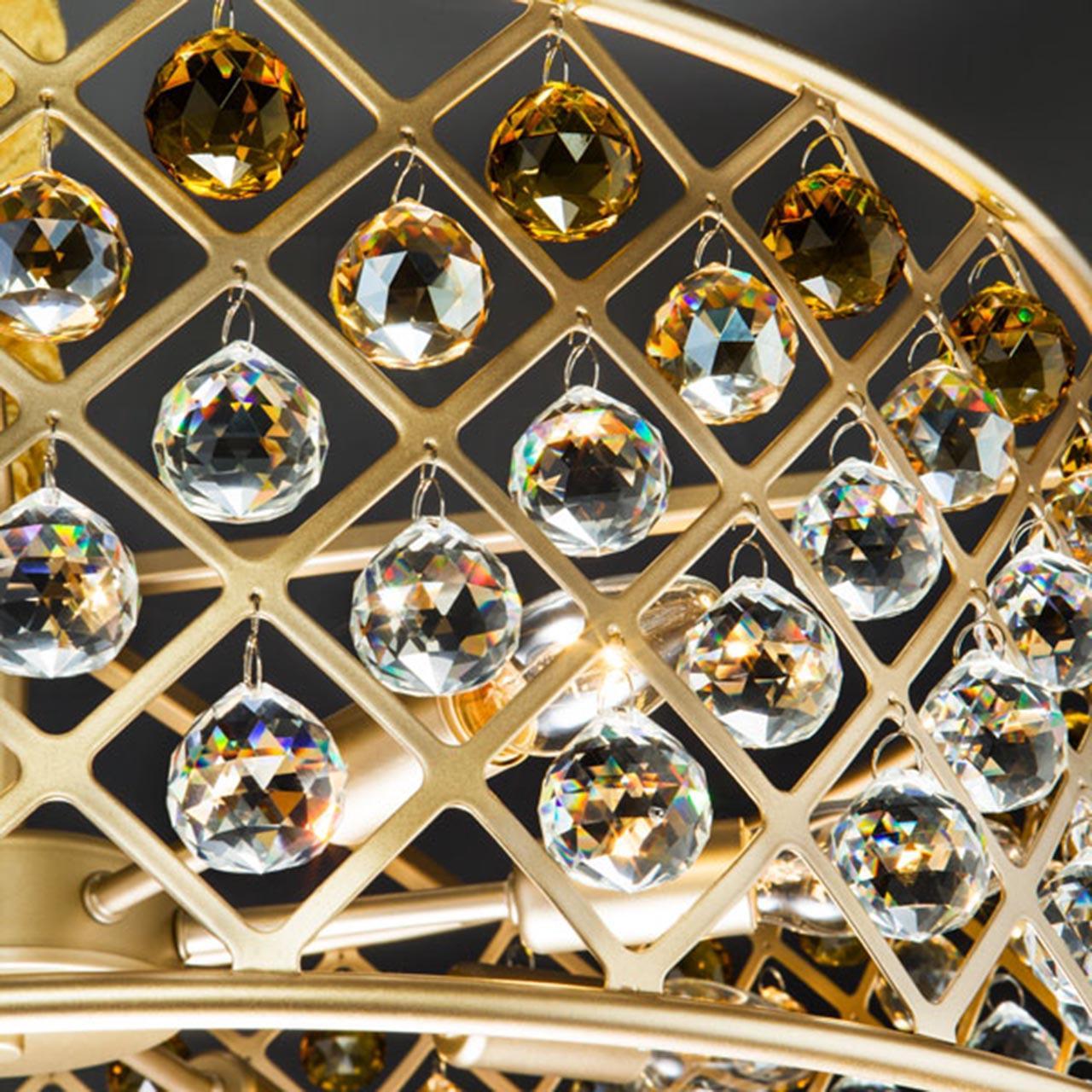 Люстра подвесная золотистая Bogates 307/9 Strotskis BOGATES ДИЗАЙНЕРСКИЕ, PERLINE 00-3887889 Золото  - Вид №2