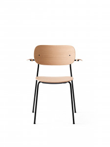 1165039 MENU Обеденный стул с подлокотником, черный Дуб натуральный