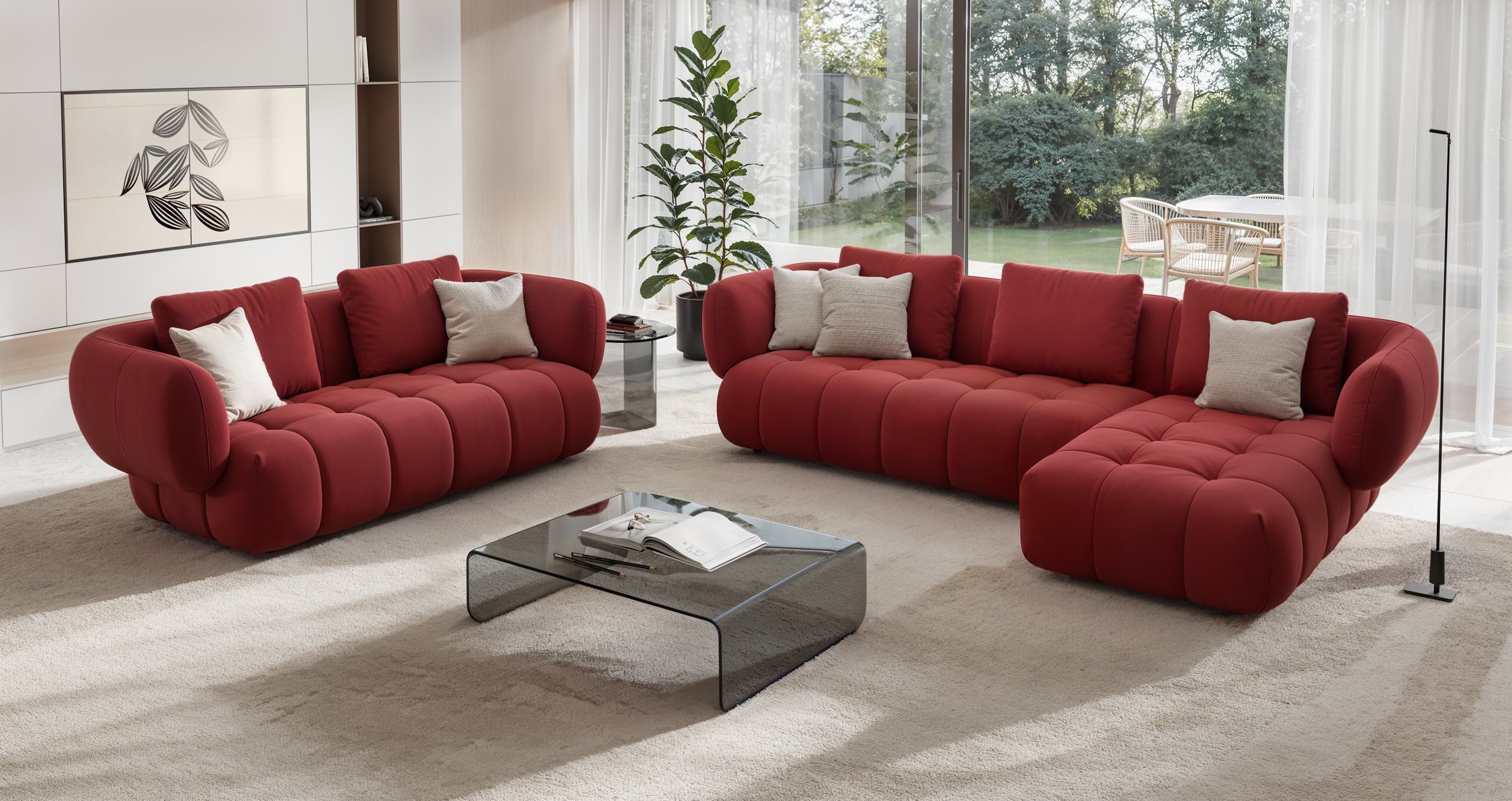 2-местный тканевый линейный диван Sofanella море ARCH-00053853 - Вид №5