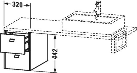 BR513509191 Brioso Шкафчик для консоли Серо-коричневый декор Duravit - Вид №1
