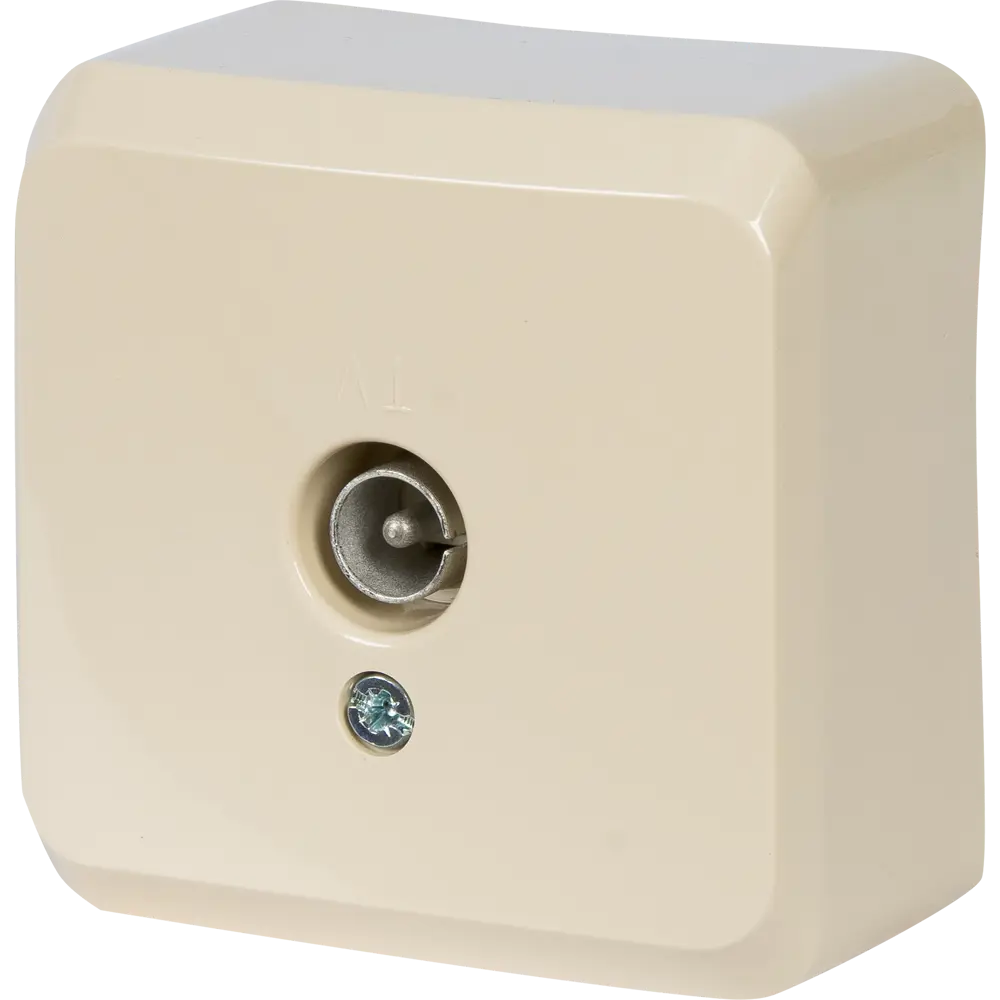 ТВ-розетка SYSTEME ELECTRIC Этюд кремовая для антенны 12511246 STLM-1538435 - Вид №1