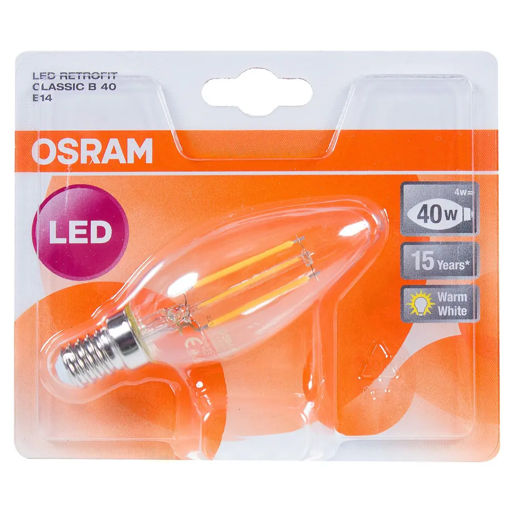 Лампа светодиодная Osram E14 4 Вт 470 Лм свет тёплый белый 18609965 STLM-2012797  - Вид №2
