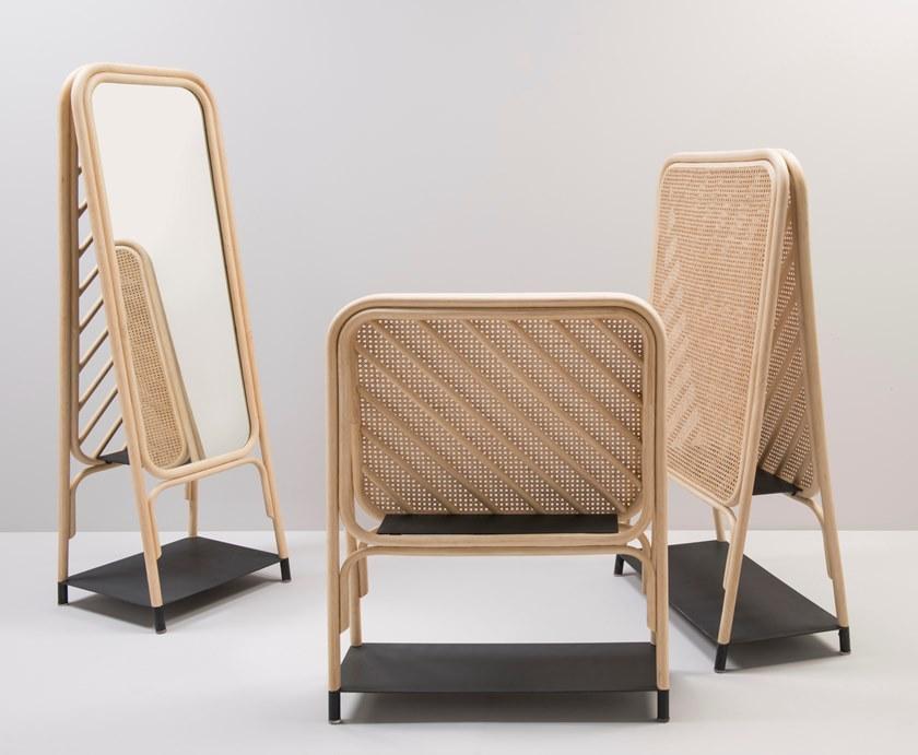 Orchid Edition Напольное зеркало из ротанга с полкой Panô sun-id-1403294 - Вид №4