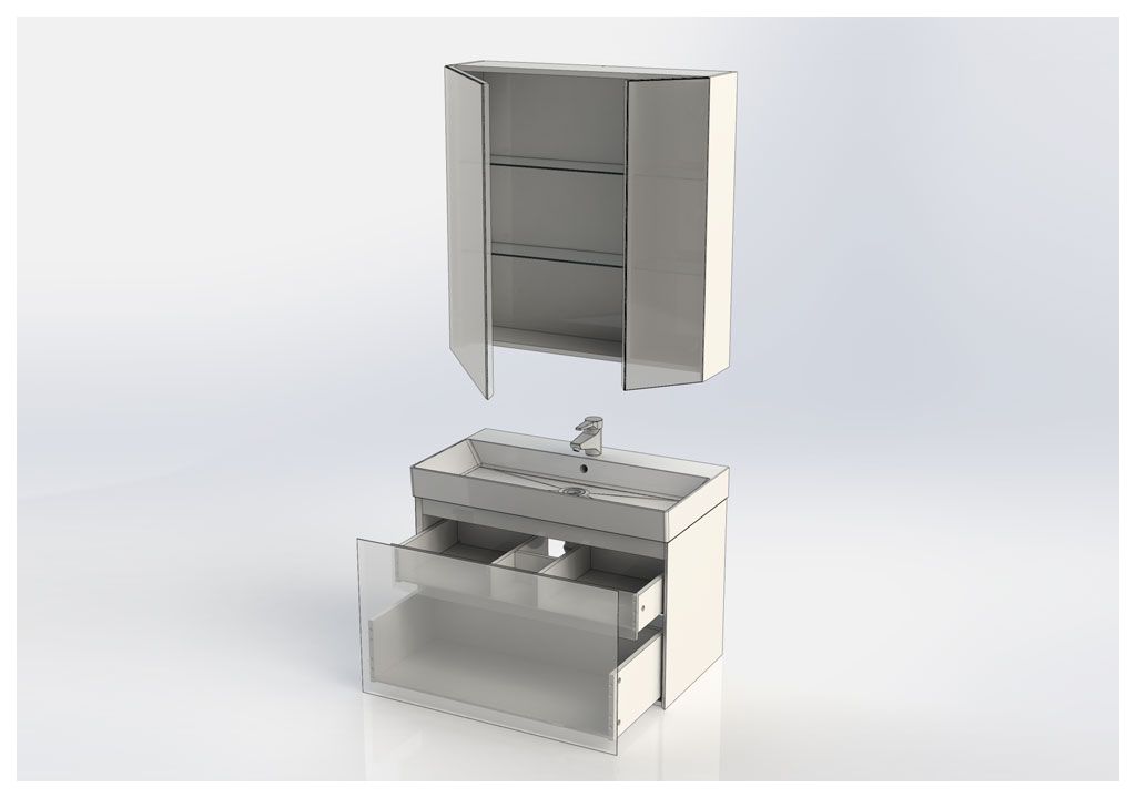 Мебель для ванной Aquanet Йорк 85 белый 00203644 - Вид №4