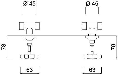 Rubinetteria Giulini Смеситель для душа на 2 отверстия G5 F7915 - Вид №1