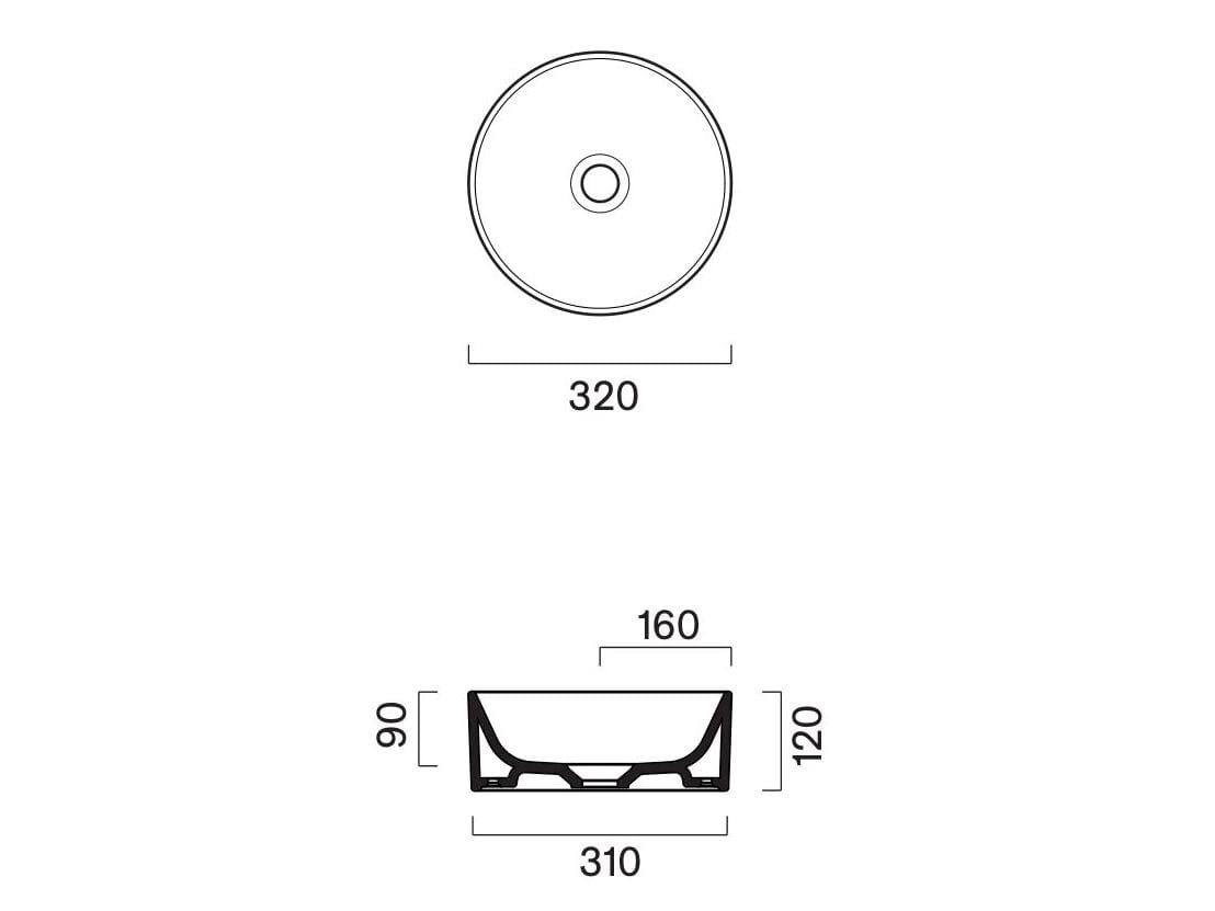 Круглый умывальник CERAMICA CATALANO ноль ARCH-00078760 - Вид №8