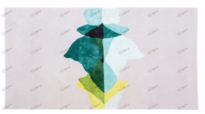 Roche Bobois Прямоугольный шерстяной коврик ручной работы sun-id-1493119