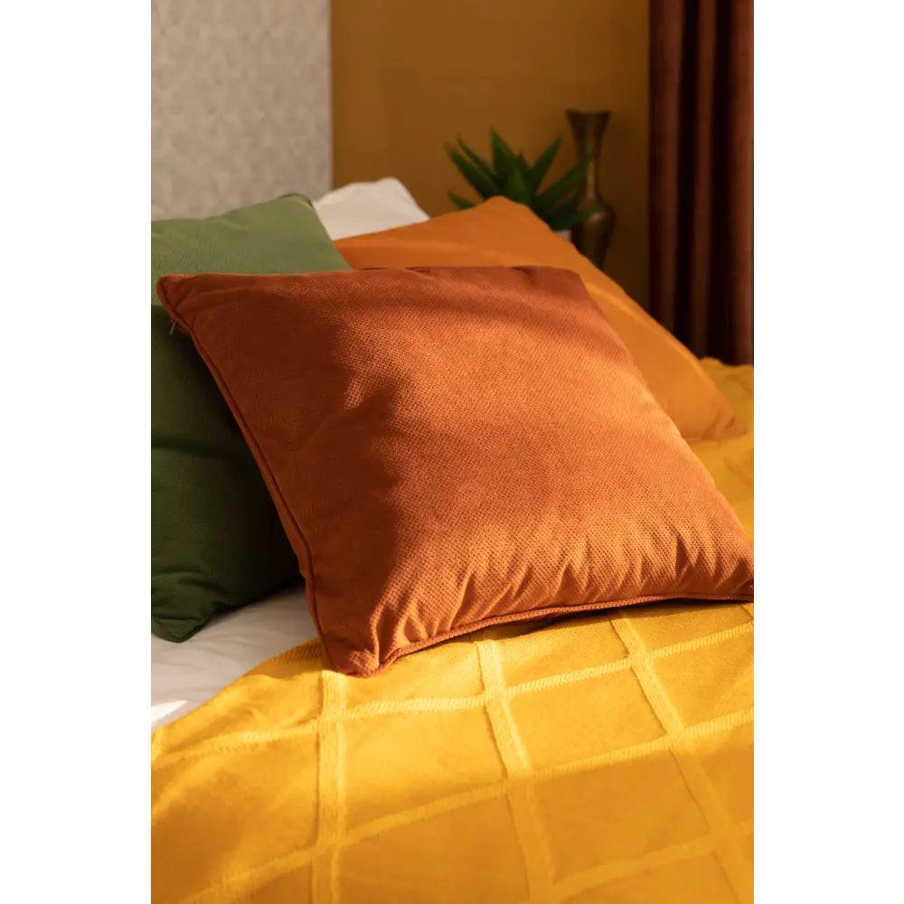 Подушка Грид 45x45 см коричневая LINEN WAY STLM-2178340 - Вид №4