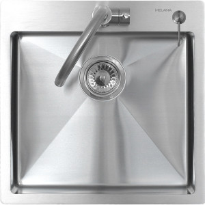 Мойка R5050H MELANA ProfLine 3,0/200 САТИН врезная квадратная в комплекте с дозатором