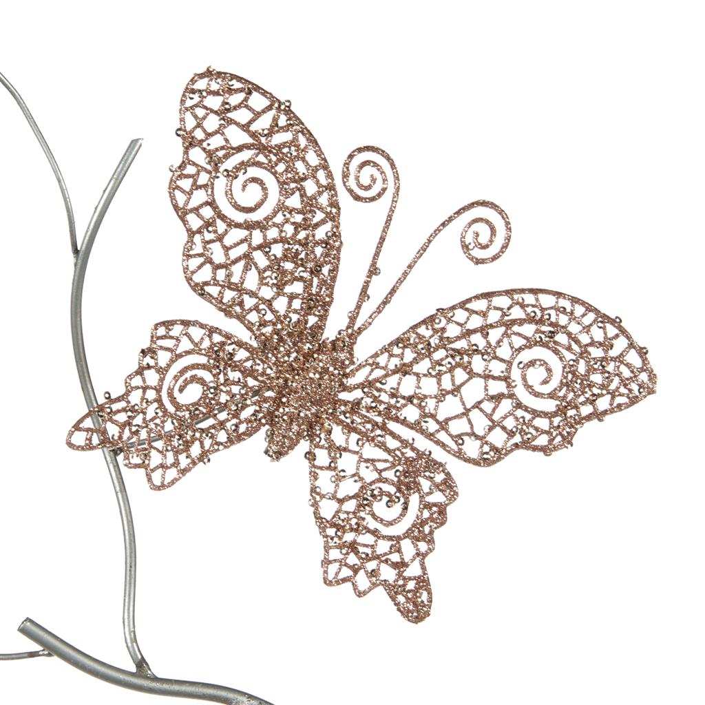 A 53090 Открытая бабочка на клипсе розовое золото 20 см GOODWILL Santreyd 