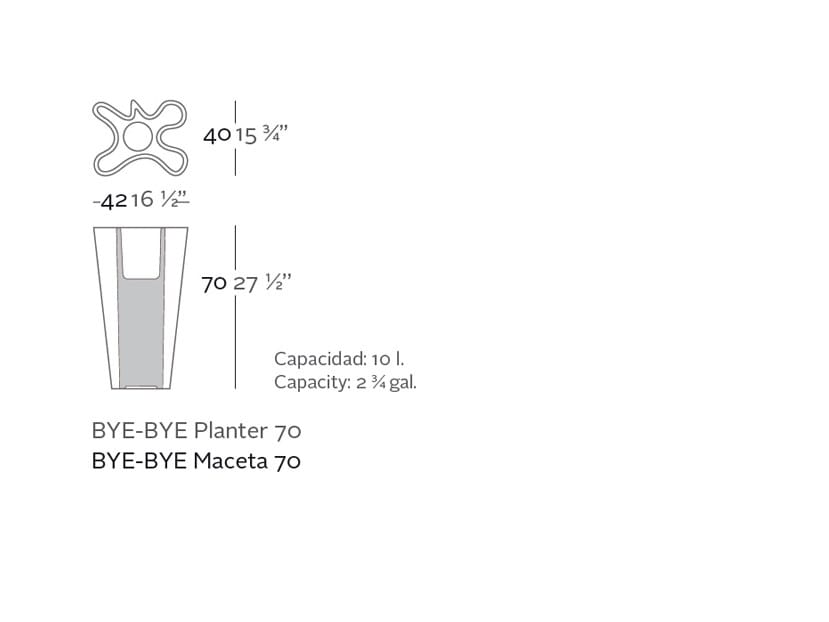 Садовый горшок Vondom Bye-Bye ARCH-00113899 - Вид №7