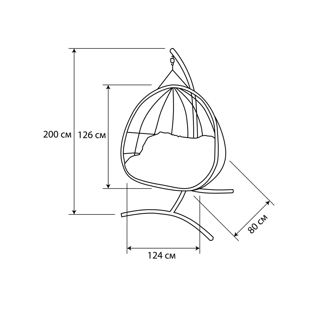 Кресло подвесное двойное Greengard Севилья с опорой STLM-2166370 - Вид №3