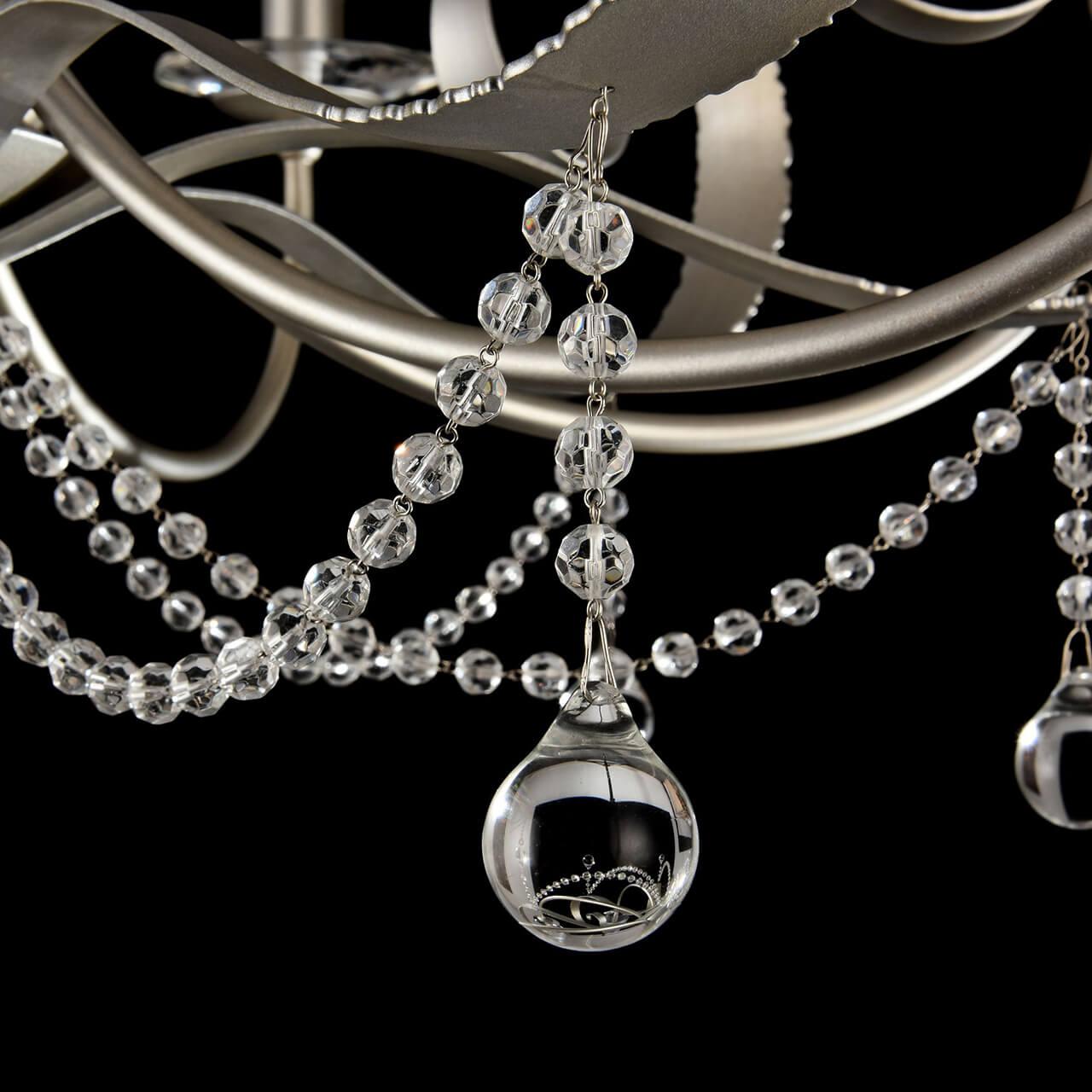 Подвесная люстра Freya Darina FR2755-PL-07-BR FREYA ДИЗАЙНЕРСКИЕ, DARINA 186864 Серебро  - Вид №1