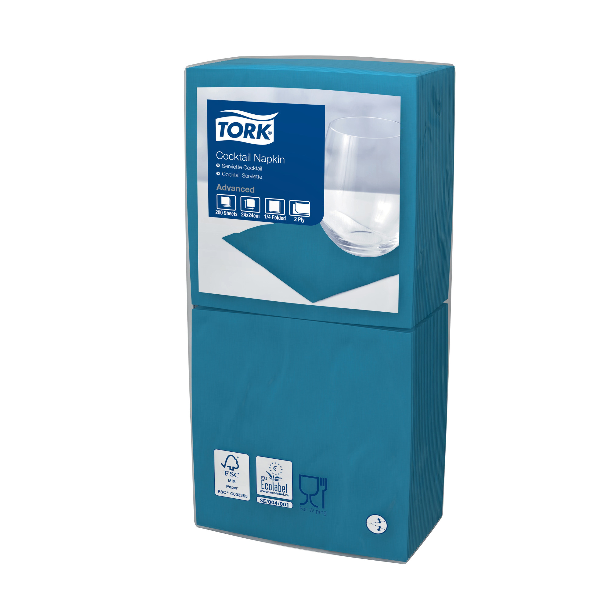 47783941 Салфетка для морского коктейля, сложения 1/4 Tork 