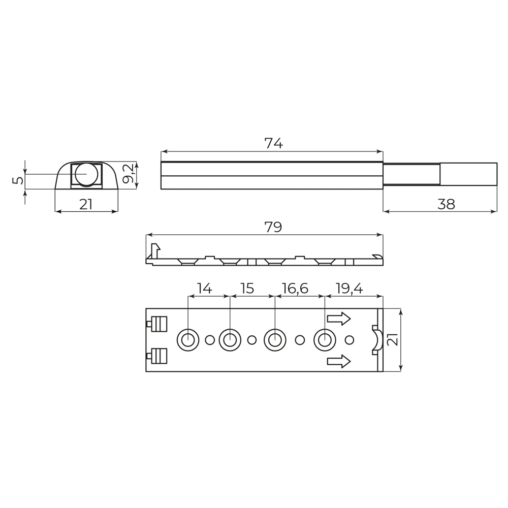 Мебельный толкатель 80x8 мм с никелевым покрытием 89433765 Santreyd STLM-1581440 - Вид №4