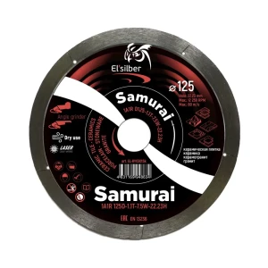 91780407 Диск алмазный по керамограниту Elsilber SAMURAI 1A1R сплошной 125x22.23x1.1 мм STLM-1388586