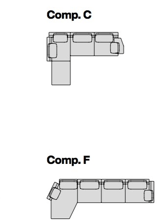 Porada Модульный тканевый диван с шезлонгом Twenty sun-id-1370247 - Вид №5