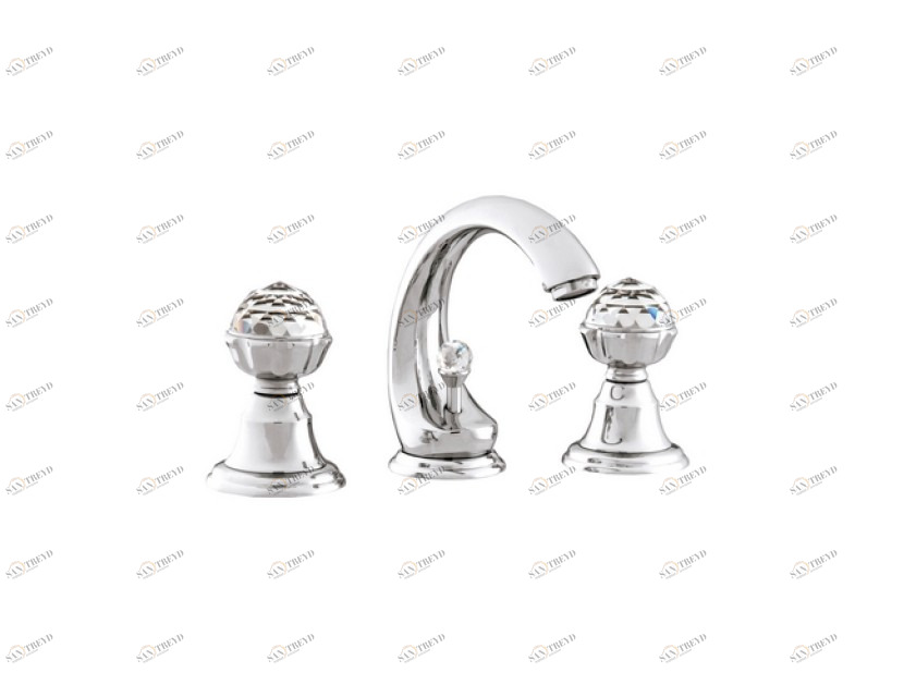 036201.000.50 Раковина с тремя отверстиями и кристаллами Swarovski Яркий хром Mestre Atlantica