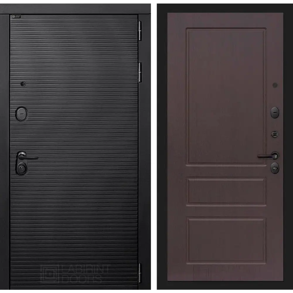 91027197 Входная дверь Labirintdoors Вулкано правый П03 205х96см цвет орех премиум/антрацит софт STLM-0893336
