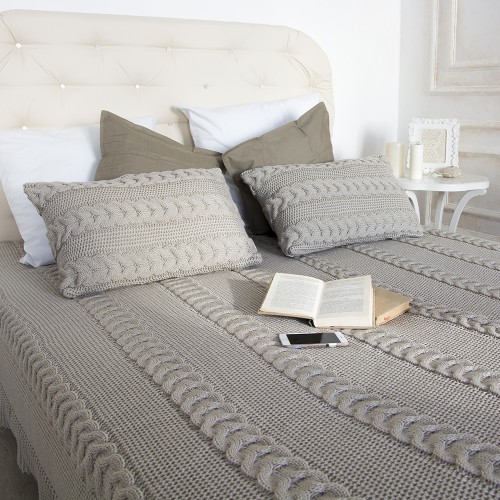 Плед LILIAN 200*220 APERO ДИЗАЙНЕРСКИЕ, ВЯЗАНЫЕ, ОДНОТОННЫЕ 010334 Коричневый  - Вид №1