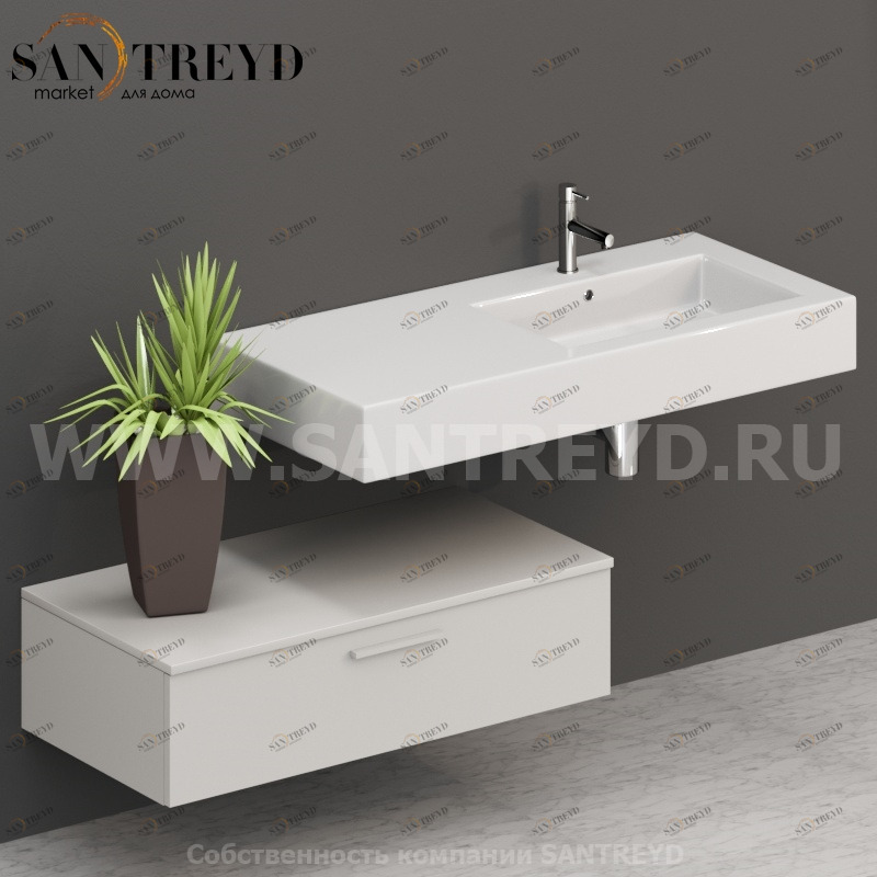 T10052BT2 Столешницы для использования в сочетании с тумбами и открытыми тумбами 100 см серая Globo ARREDO WOOD Италия Ceramica Globo