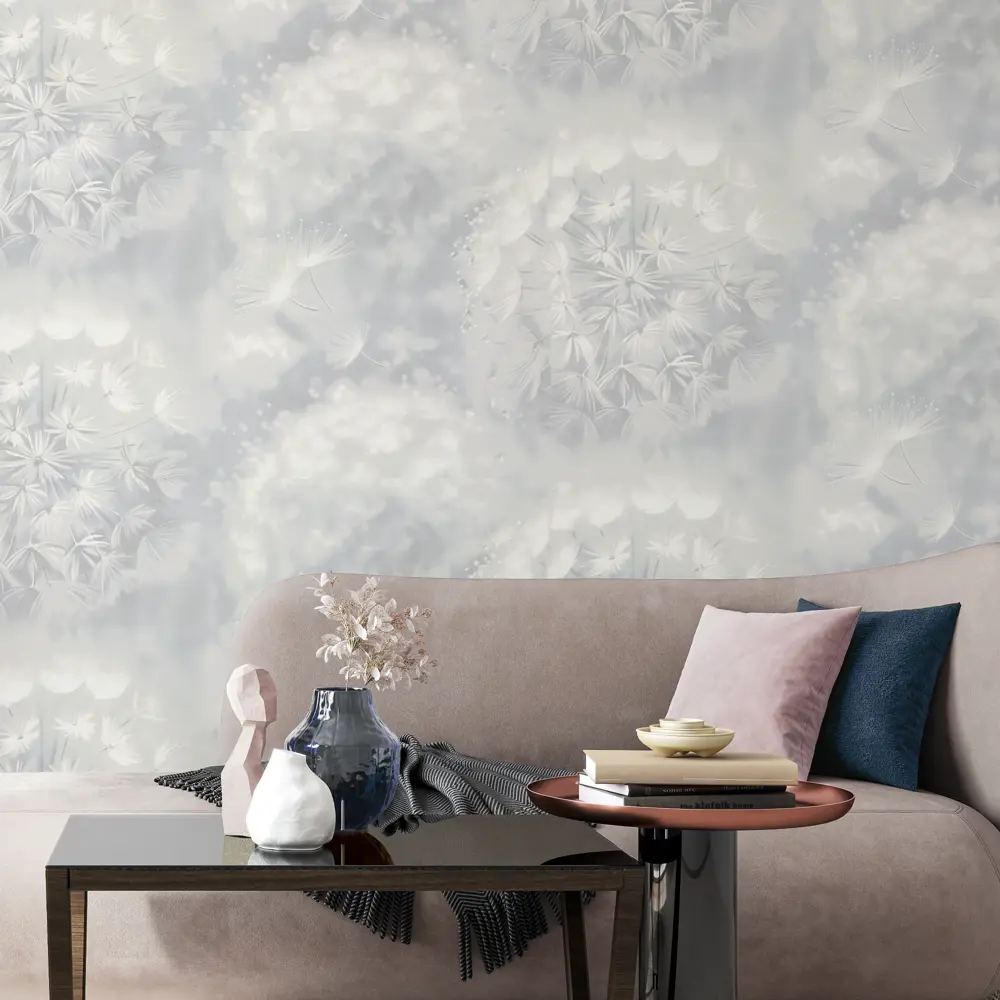 Обои флизелиновые Palitra Home Rosinka серые с растительным рисунком 89411618 STLM-1574595 - Вид №5