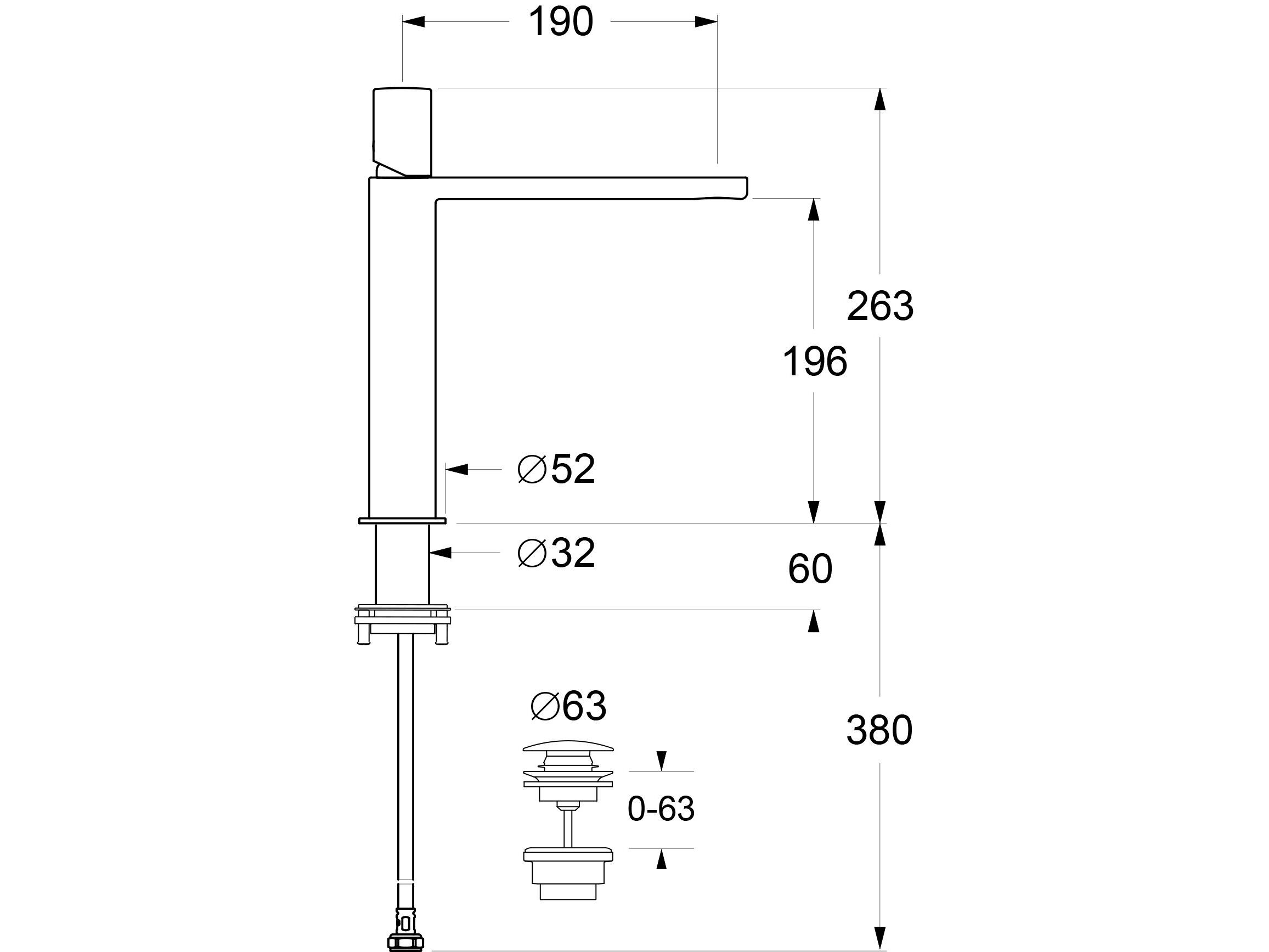 Однорычажный смеситель для раковины GUGLIELMI RUBINETTERIE GX ARCH-00011371 - Вид №1