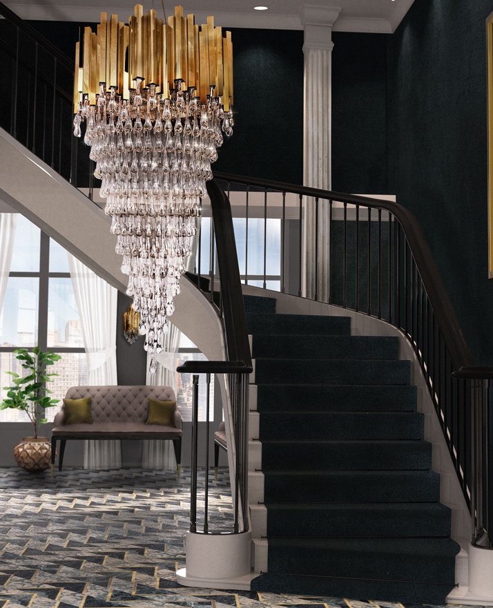 Люстра стеклянная180х86 см золотая Trump KM0988P-26 DELIGHT COLLECTION ДИЗАЙНЕРСКИЕ 00-3883113 Золото;прозрачный  - Вид №4